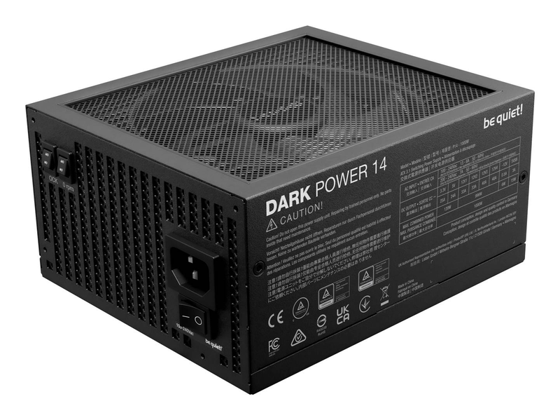 Be quiet! Dark power 14 1000w atx 3.1 psu 80+ titanium cybenetics fully modular pcie 5.1 12v-2x6 silent black-null
