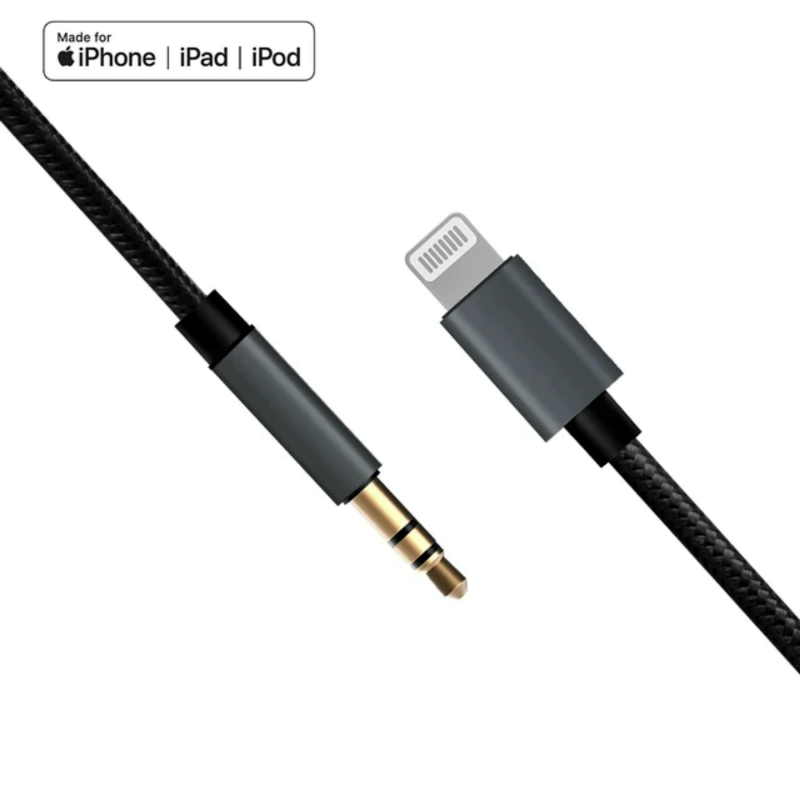Lightning to 3.5mm aux audio black, , medium image number null