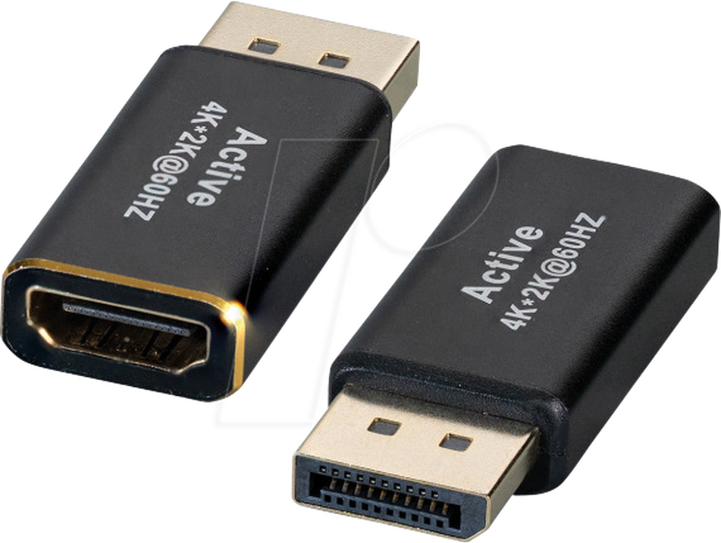 Efb-elektronik / adapter / displayport male to HDMI female / black / active, 4k60hz support-null