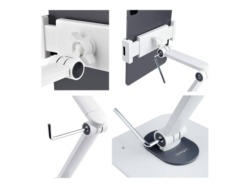 Startech.com adjustable tablet stand for desk, desk/wall mountable, supports up to 2.2lb, universal tablet stand holder for desk, articulating tablet mount with pivot/swivel/rotate / ergonomic tablet stand  / supports up to 12.9in, , medium-null