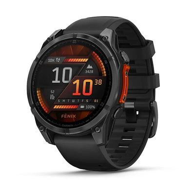 Garmin fenix 8 / 47 mm / slate grey / sport watch with band / silicone / black / wrist size: 125-208 mm / display 1.4" / 32GB / bluetooth, Wi-Fi, ant+ / 80 g, , medium