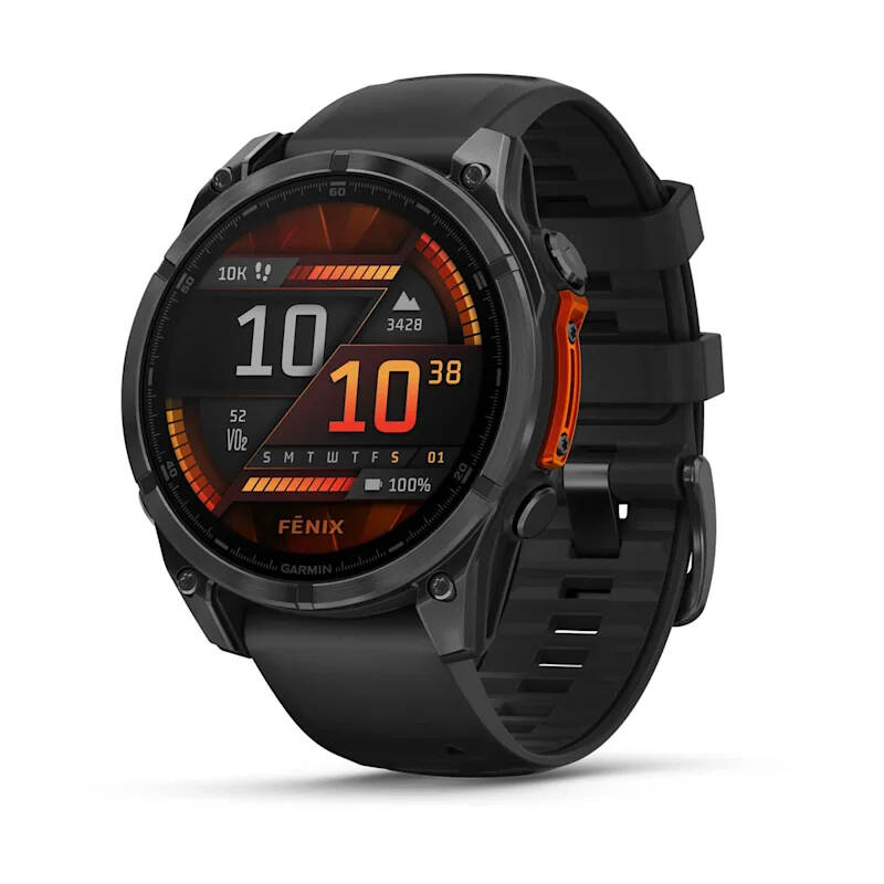 Garmin fenix 8 / 47 mm / slate grey / sport watch with band / silicone / black / wrist size: 125-208 mm / display 1.4" / 32GB / bluetooth, Wi-Fi, ant+ / 80 g, , medium-null