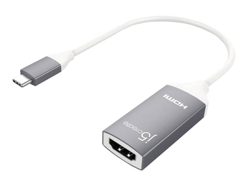J5create jca153g USB-c to 4k HDMI adapter 3840x2160 60hz displayport alt mode aluminum space grey jca153g-n-null