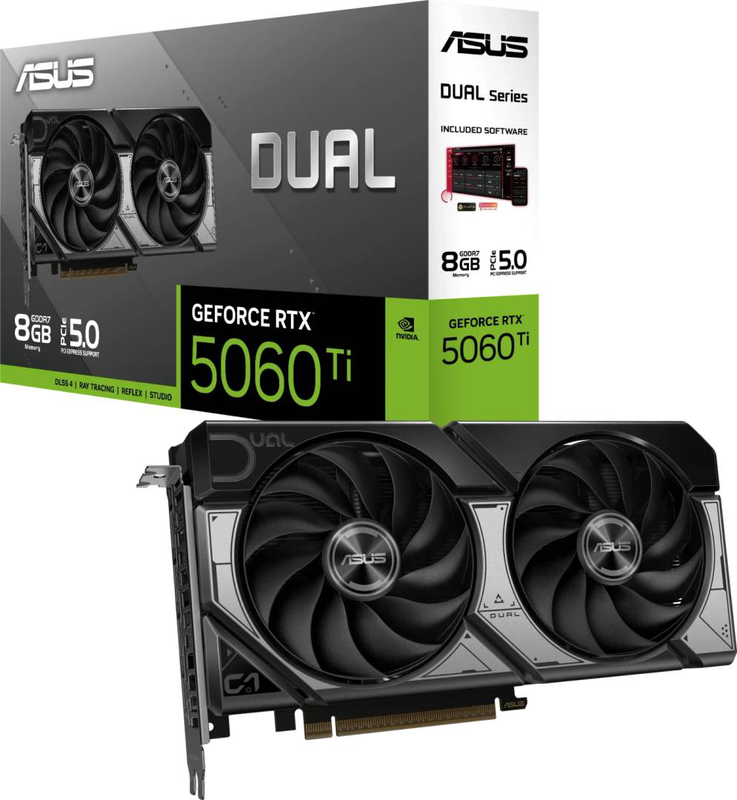 Asus dual geforce RTX 5060 ti 8GB gddr7 graphics card, , medium-null