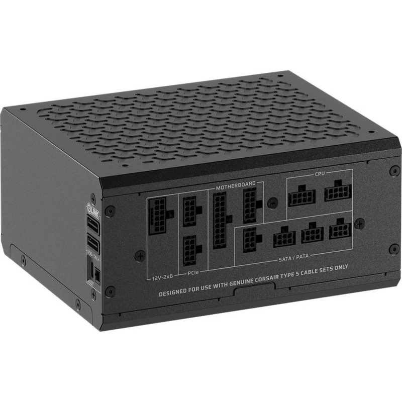 Corsair hx1000i shift 1000w atx 3.1 psu 80+ platinum cybenetics fully modular side-connectors icue 12v-2x6 black-null