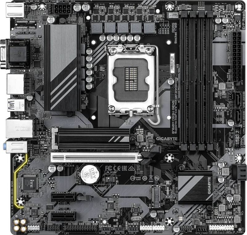 Gigabyte b760m ds3h Gen5 ddr5 micro-atx motherboard lga 1700 intel b760 pcie 5.0 x16 dual m.2 2.5GBe USB-c black-null