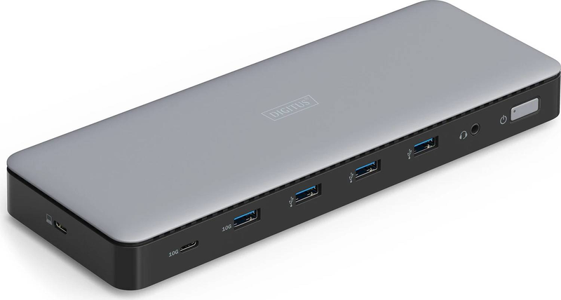 Digitus da-70918 USB-c 13-port docking station triple 4k60 mst displaylink 3x HDMI 2x displayport 2.5GBe 96w pd grey-null