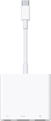 Apple USB-c digital av multiport adapter HDMI USB USB-c 4k uhd 60hz white mw5m3zm/a, White, medium