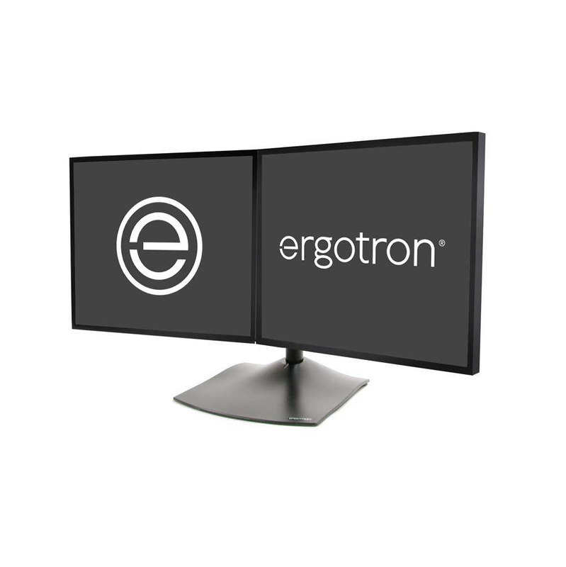 Ergotron ds100 dual monitor desk stand horizontal 33-322-200 for 2 screens up to 24" black-null