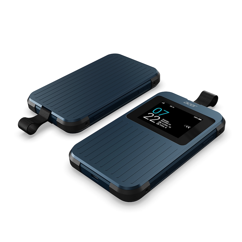 Acer connect enduro m3 5G mobile Wi-Fi hotspot Wi-Fi 6 2x2 mimo 6500mAh rugged ip54 mil-std-810h vsim wpa3 vpn black-null