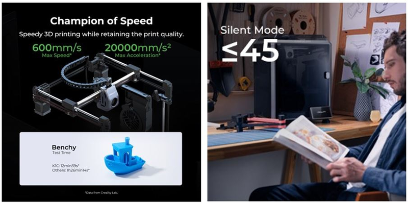 Creality k1c 3d printer high speed fdm enclosed 600 mm/s, , medium-null