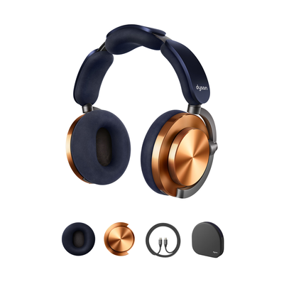 Dyson wp02 circumaural wireless headphones with 55 operating hrs black, Blue/copper, medium