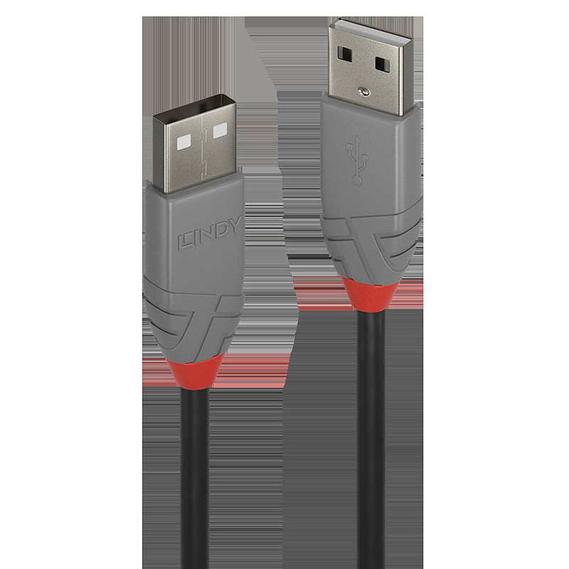 Lindy anthra line - USB cable - USB (m) to USB (m) - USB 2.0 - 1 m - round - black-null
