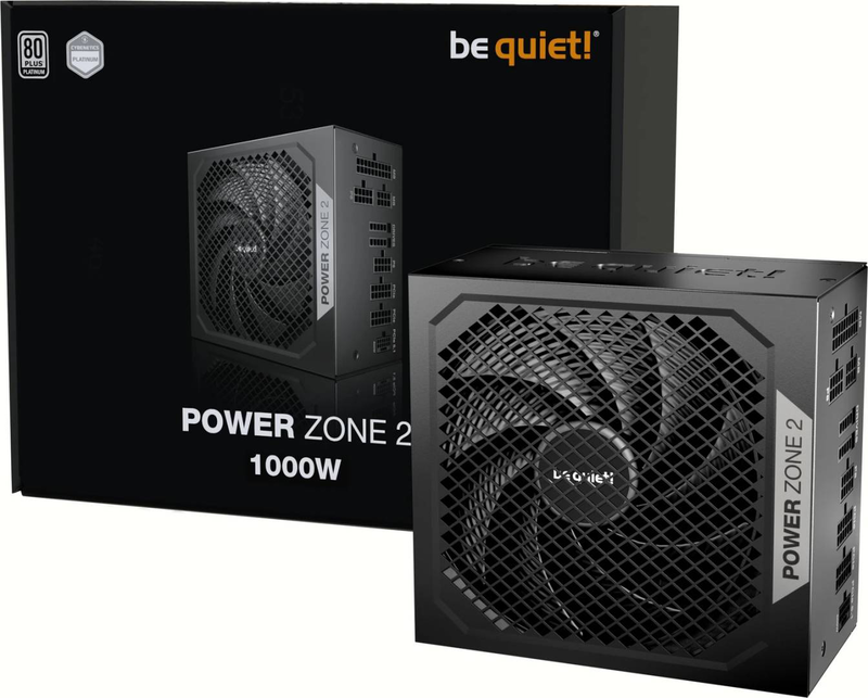 Be quiet! Power zone 2 z2-1000w bp008eu 1000w atx 3.1 psu 80 plus platinum fully modular 12v-2x6 140mm zero-rpm black-null