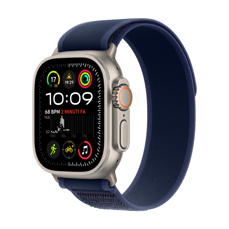 Apple watch ultra 2 GPS + cellular 49mm titanium case with blue trail loop - m/l-null