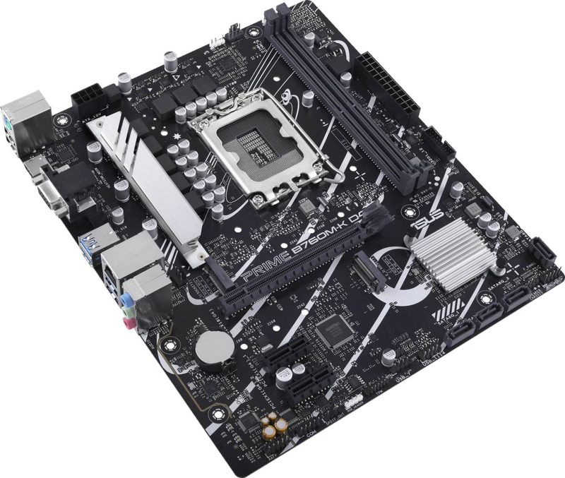 Asus prime b760m-k d4 micro-atx motherboard lga 1700 intel b760 ddr4 pcie 4.0 dual m.2 2.5GBe HDMI vga black-null