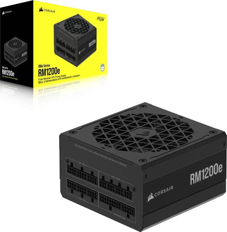 Corsair rm1200e rme series 1200w atx 3.0 psu 80+ gold cybenetics platinum fully modular pcie 5.x 12v-2x6 black-null