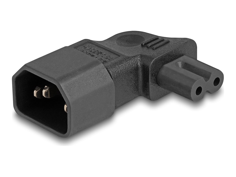 Delock - power adapter - power iec 60320 c7 to iec 60320 c14 - 250 v - 2.5 a - 90&deg; connector - black-null