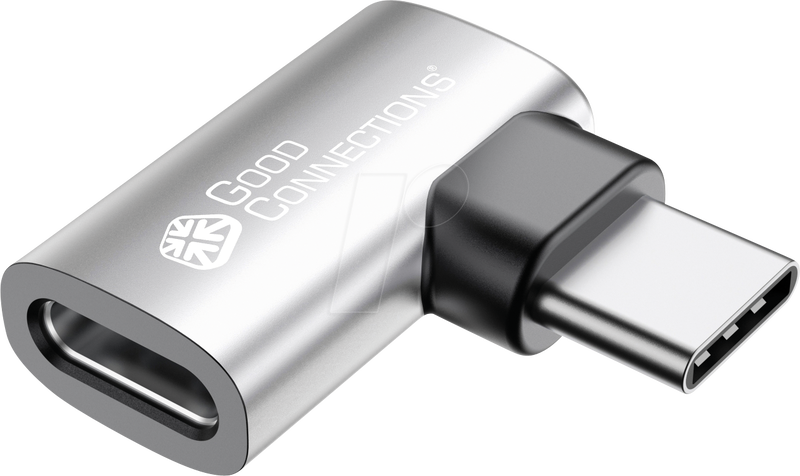 Good connections USB 4.0 Gen.3x2 angle adapter port saver 40GBit/s 240w 8ka60hz USB-c / silver, , medium-null
