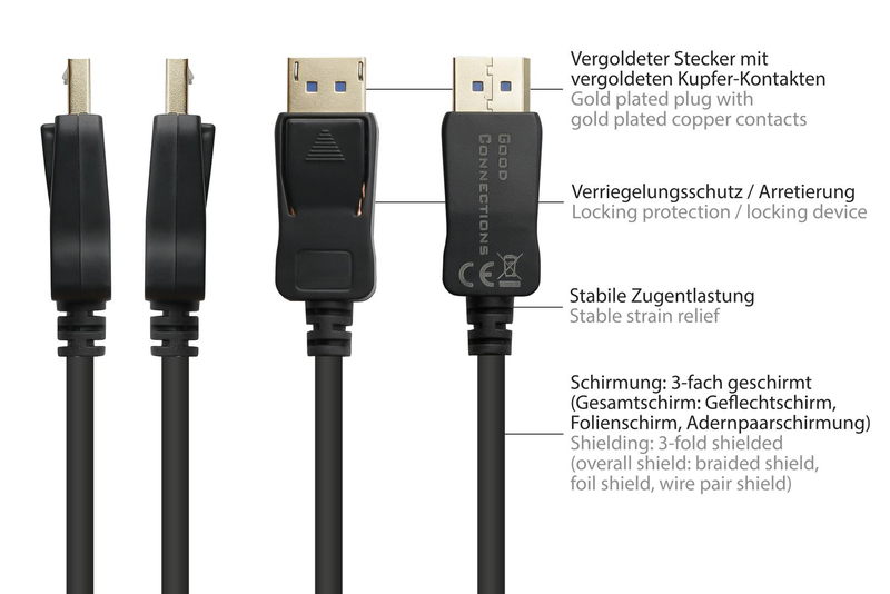 Good connections dp20-020 - 2 m - displayport - displayport - male - male - 3840 x 2160 pixels - cable - digital/display/video - 2 m, , medium-null