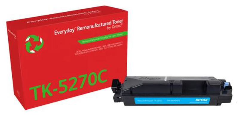 Xerox everyday remanufactured toner cyan repla - everyday remanufactured toner cyan replaces kyocera tk-5270c, , medium-null