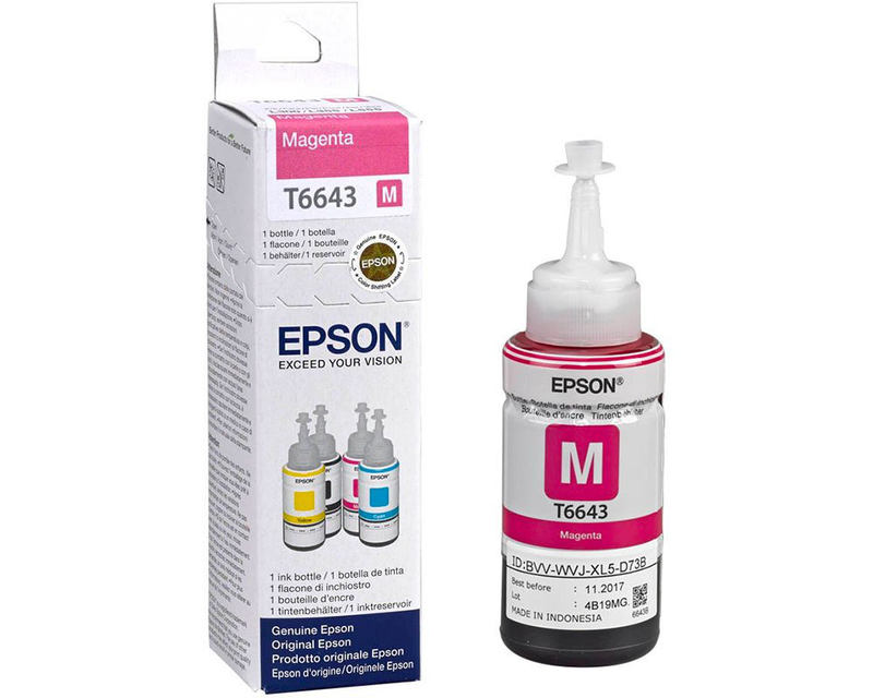 Epson t6643 magenta original ink refill 70 ml, , medium-null