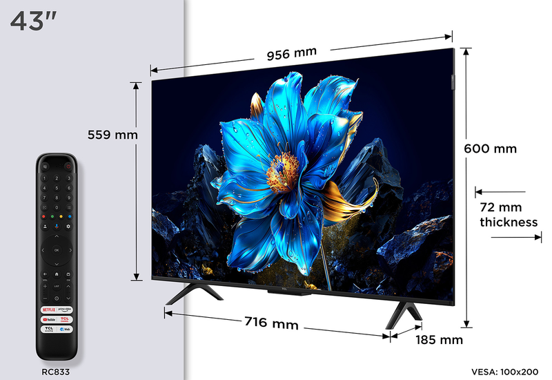 Tcl smart &tau;&eta;&lambda;&epsilon;ό&rho;&alpha;&sigma;&eta; 43" 4k QLED 43p7k (2025)-null