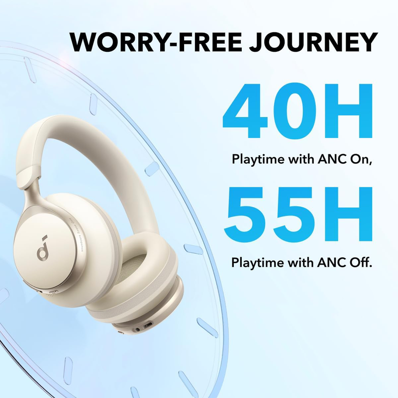 Anker soundcore headphones hires anc space one white, , medium-null