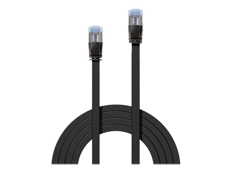 Lindy - patch cable - rj-45 (m) to rj-45 (m) - 30 cm - u/ftp - cat 6a - molded, snagless, flat - black-null