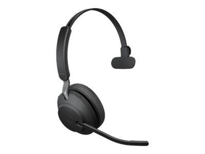 Jabra evolve2 65 mono uc bluetooth wireless on-ear headset USB-a link 380a charging stand 37h battery 3 mic busylight black-null