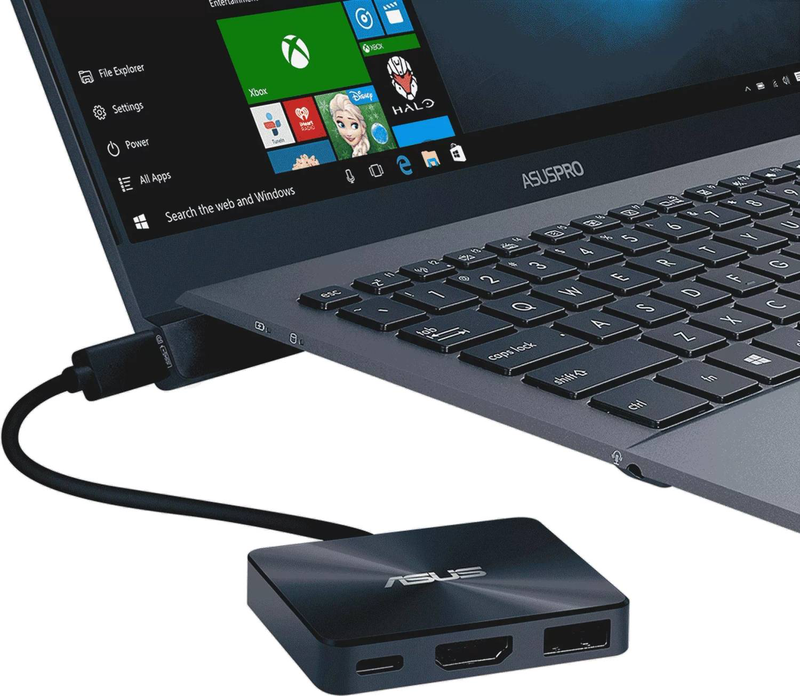 Asus dc100 USB-c mini dock 90xb0820-bds000 travel dock HDMI 4k60 USB-a USB-c 10GBps 100w pd pass-through black-null