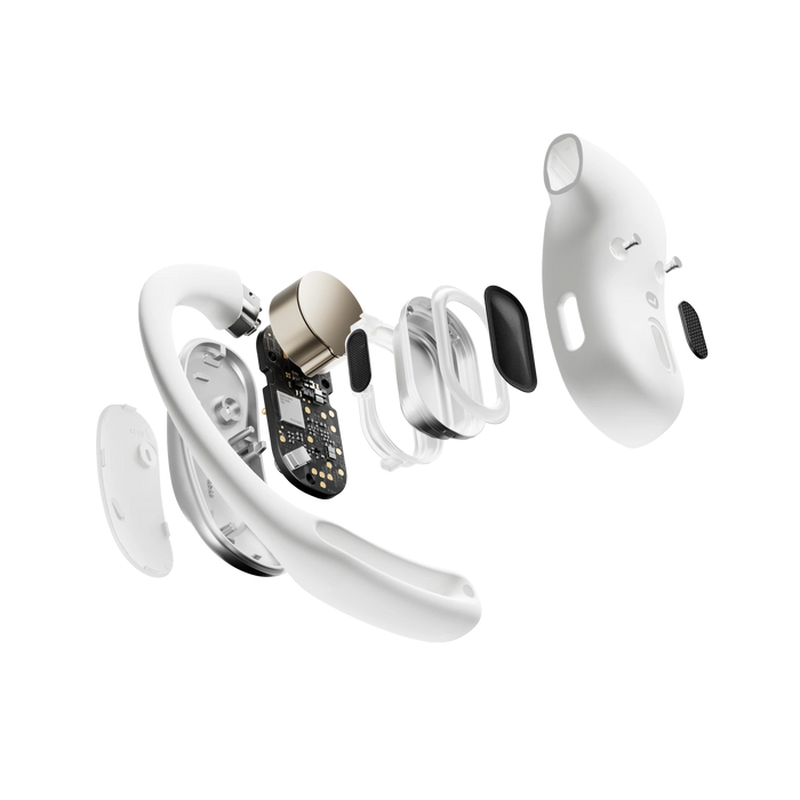 Shokz openfit Air open-ear true wireless earbuds directpitch bluetooth 5.2 ip54 28h battery white-null