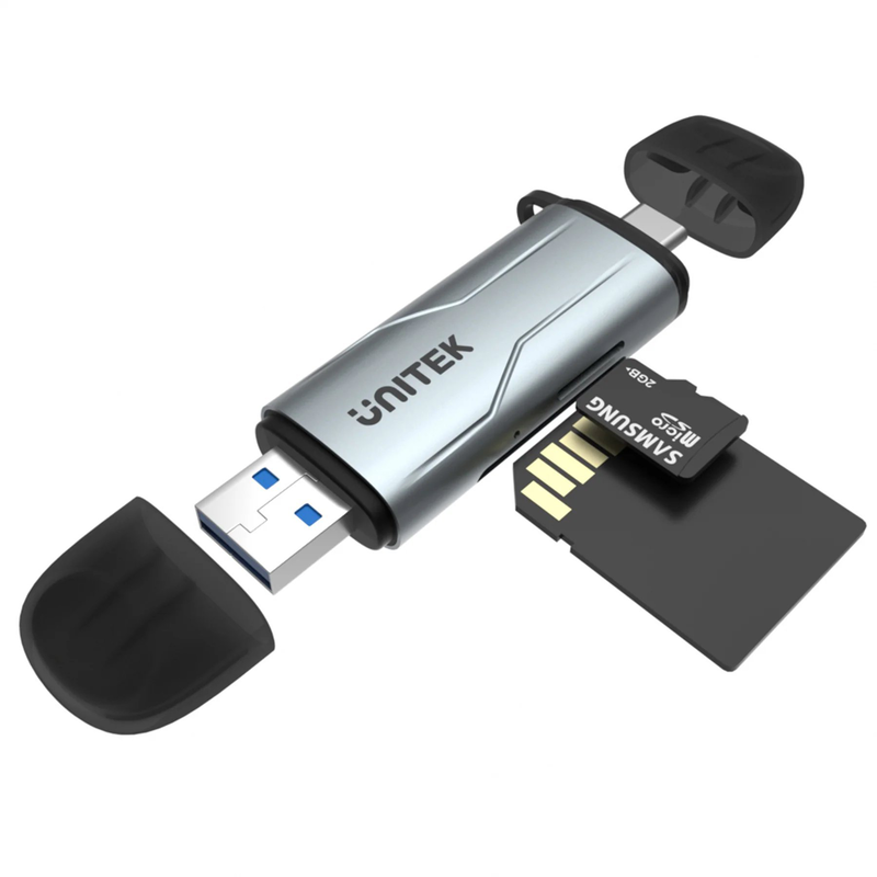 Unitek r1010a card reader USB-a/c 3.0 to micro sd/sd, , medium-null