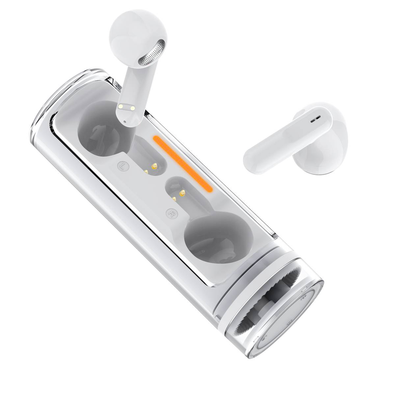 2go acoustic twist true wireless stereo earbuds bluetooth in-ear built-in mic charging case lightweight white-null