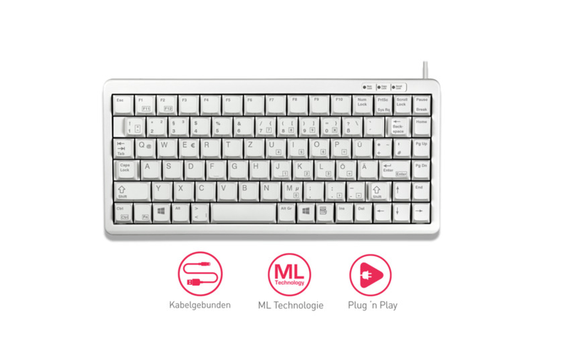 Cherry compact-keyboard g84-4100 - keyboard - USB - german - light grey, , medium-null