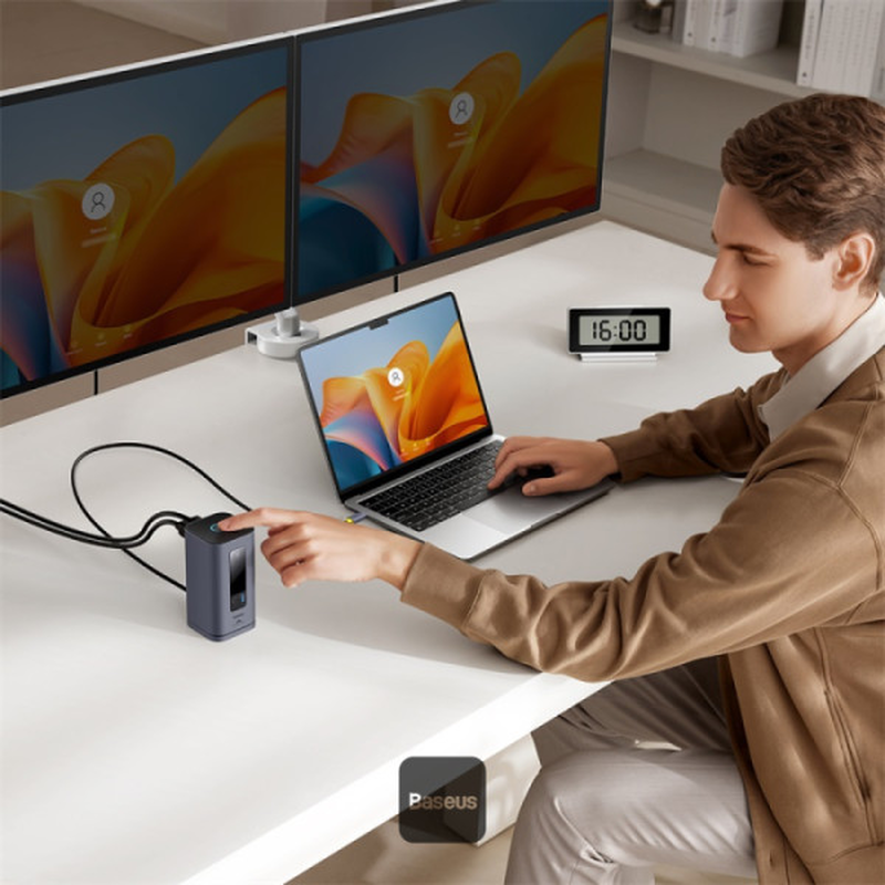 Baseus spacemate series 10-in-1 docking station dual display for mac, , medium-null