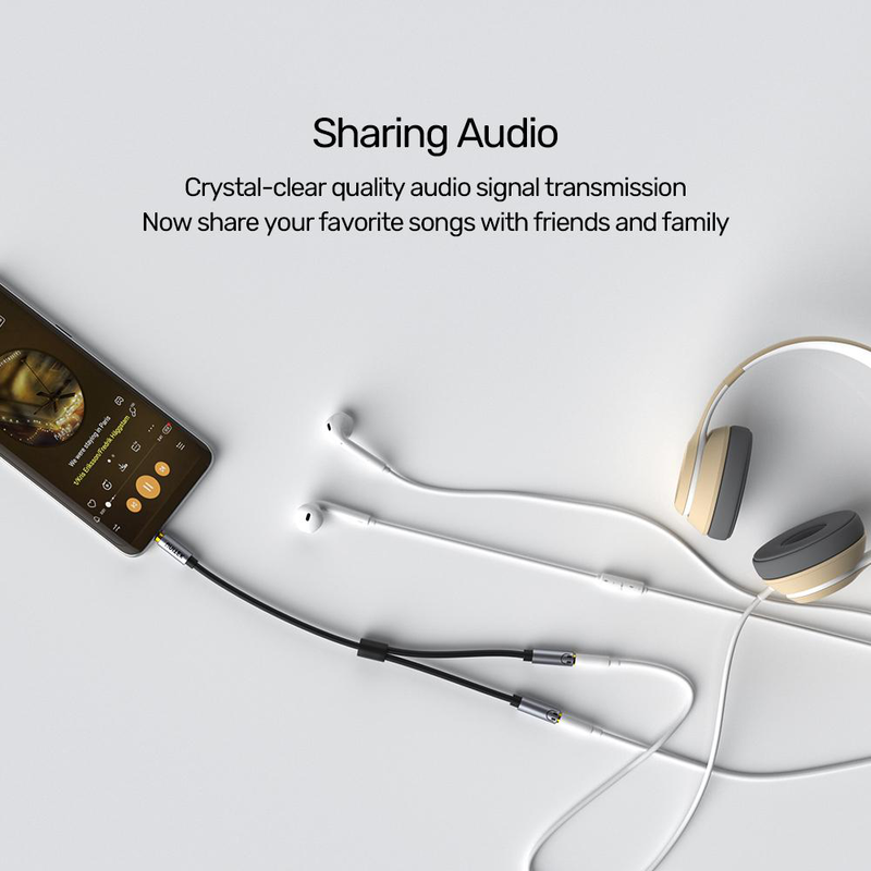 Unitek y-c956abk 3.5mm headphone splitter cable 0.2m, , medium-null