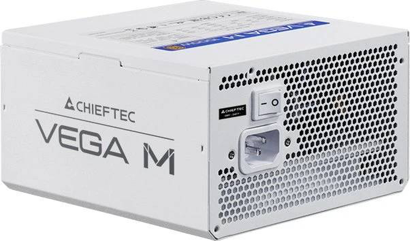 Chieftec vega m ppg-1000-cw 1000w atx 3.1 psu 80+ gold fully modular pcie 5.0 12v-2x6 135mm fan white-null