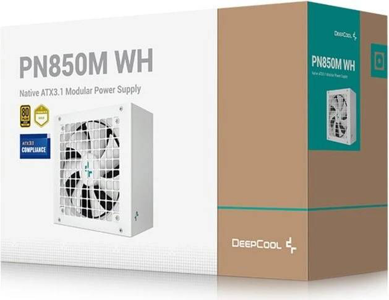 Deepcool power supply gamerstorm pn-m series pn850m wh white 850w atx 3.1, , medium-null