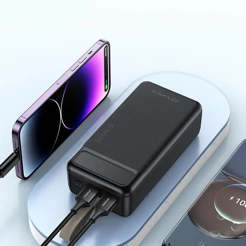 Awei powerbank p7k 30000mAh 2.1a fast charging black, , medium-null