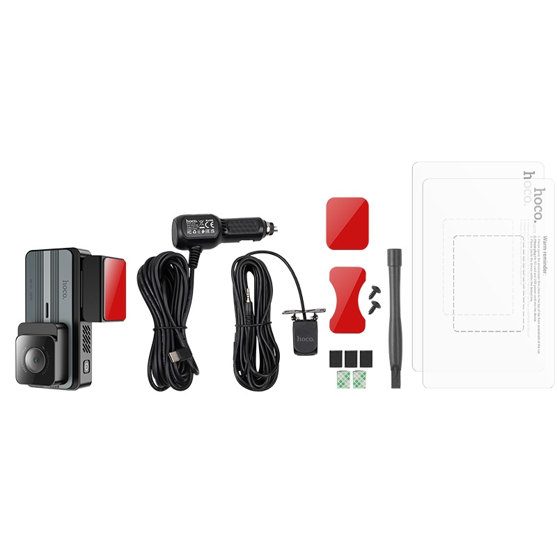 Product image: Hoco dv12 driving recorder 2k display GPS + rear camera, , medium-null
