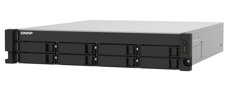Qnap nas 8-bay rackmounted anl quad-core, 4GB ram, redundant psu, pcie slot, 10GBe sfp+ & 2.5GBe ts-832pxu-rp, , medium-null