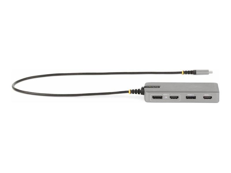 Startech.com 117b-USBc-multiport USB-c triple-monitor multiport adapter dual 4k 60hz HDMI displayport 100w pd gbe grey-null