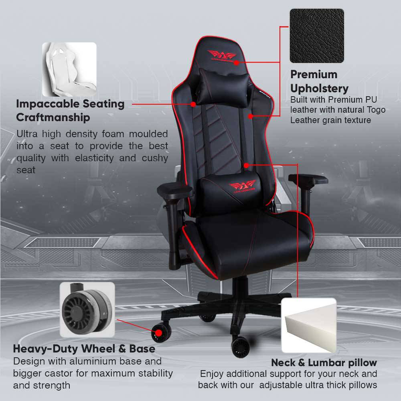Armaggeddon shuttle II gaming chair black-yellow-null