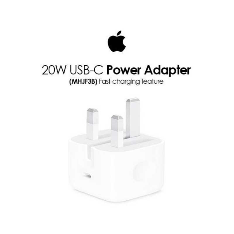 Apple uk power adapter USB-c 20w white mhjf3b/a, , medium-null