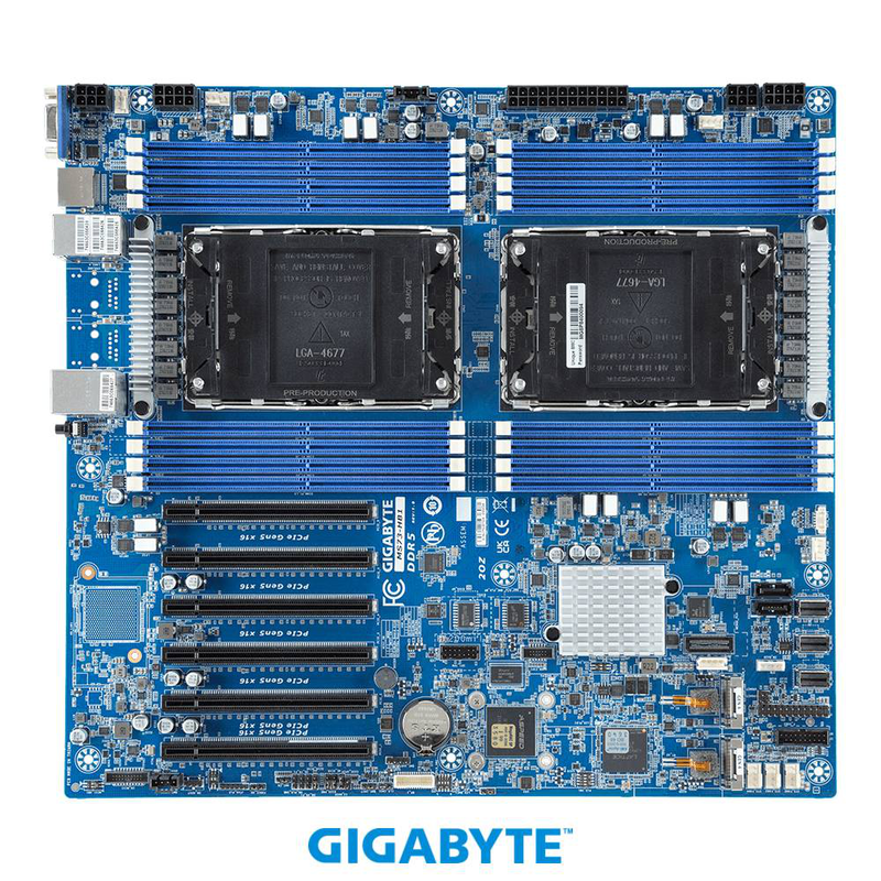 Gigabyte ms73-hb1 dual-socket server motherboard lga 4677 intel c741 e-atx 16x ddr5 rdimm pcie 5.0 dual gbe ipmi-null