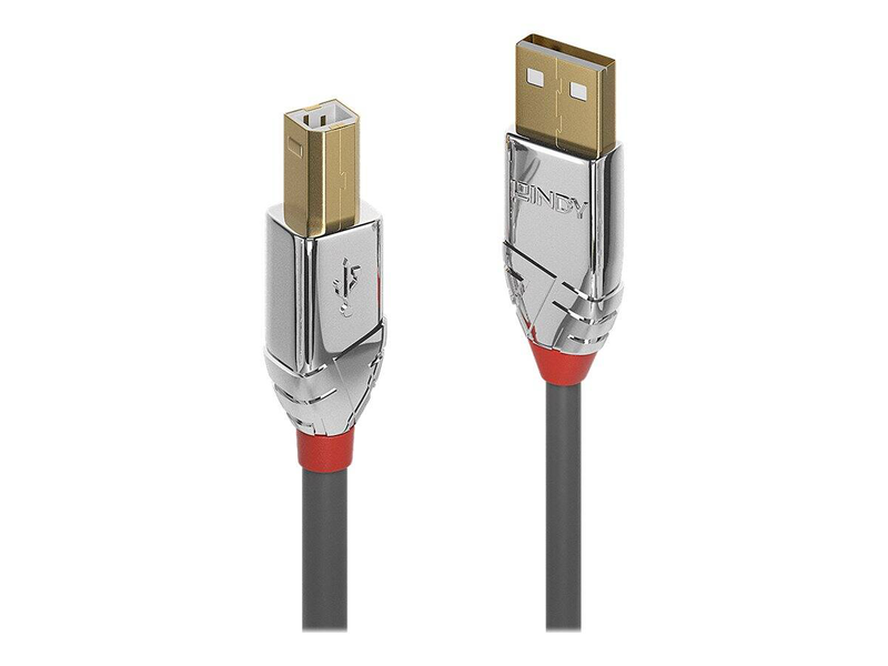 Lindy cromo - USB cable - USB (m) to USB type b (m) - USB 2.0 - 50 cm - round - grey-null
