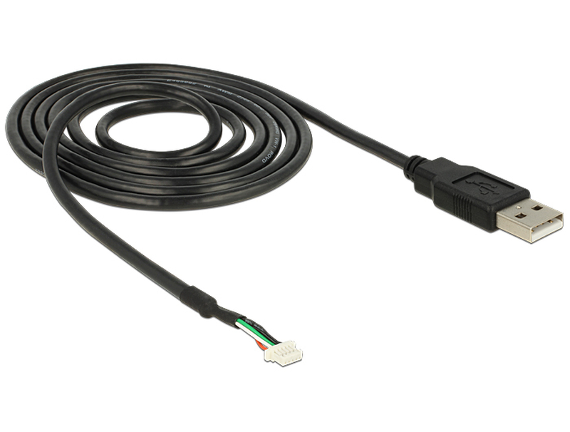 Delock camera plug v1.9 / USB internal to external adapter / 5 pin terminal block (p) to USB (m) / 1.5 m / black / for p/n: 96366, 96381-null