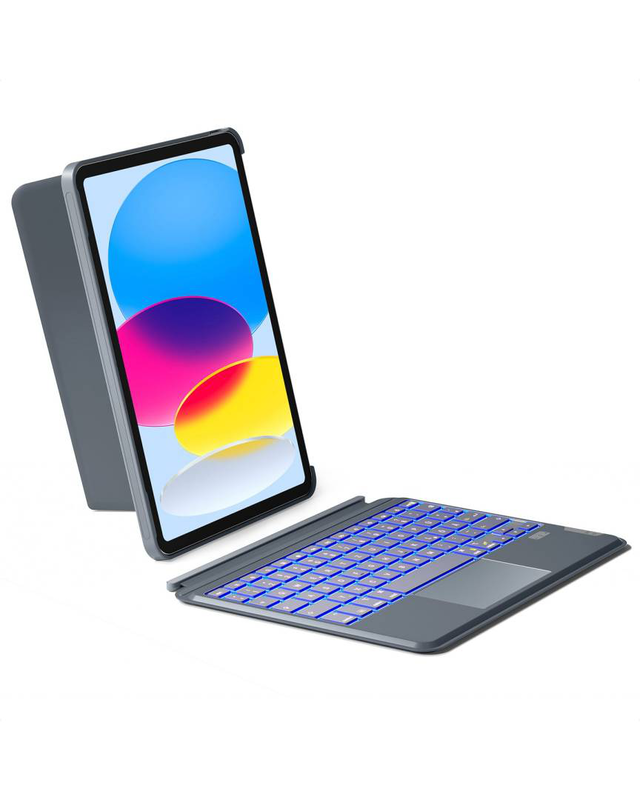 Detachable ipad keyboard case with touchpad for ipad 11" 11th (a16 2025), ipad 10th 2022, de | kb04112_gray, , medium-null