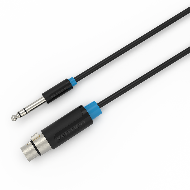 Vention audio 6.3mm to xlr m-f cable 10.0m bbebl, , medium-null